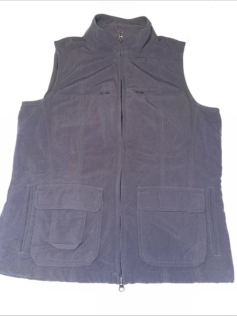 TravelSmith Women’s Charcoal Zip-Up Utility Vest. Size Small. Fishing, Hiking